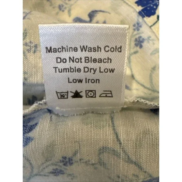 Tuckernuck Blue Linen Blend Dress XL Lace Trim Midi Preppy Summer - Picture 6 of 13